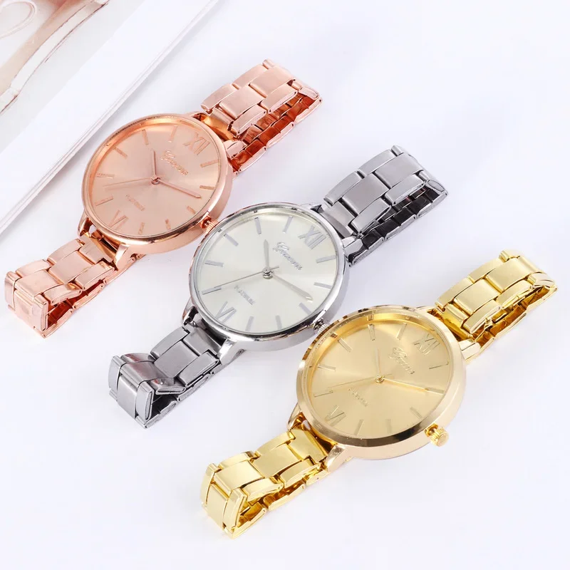 Luxury Women Watches Elegant Ladies Stainless Steel Wrist Watches Female Clock Gift Quartz Round Wristwatches Relogio Feminino