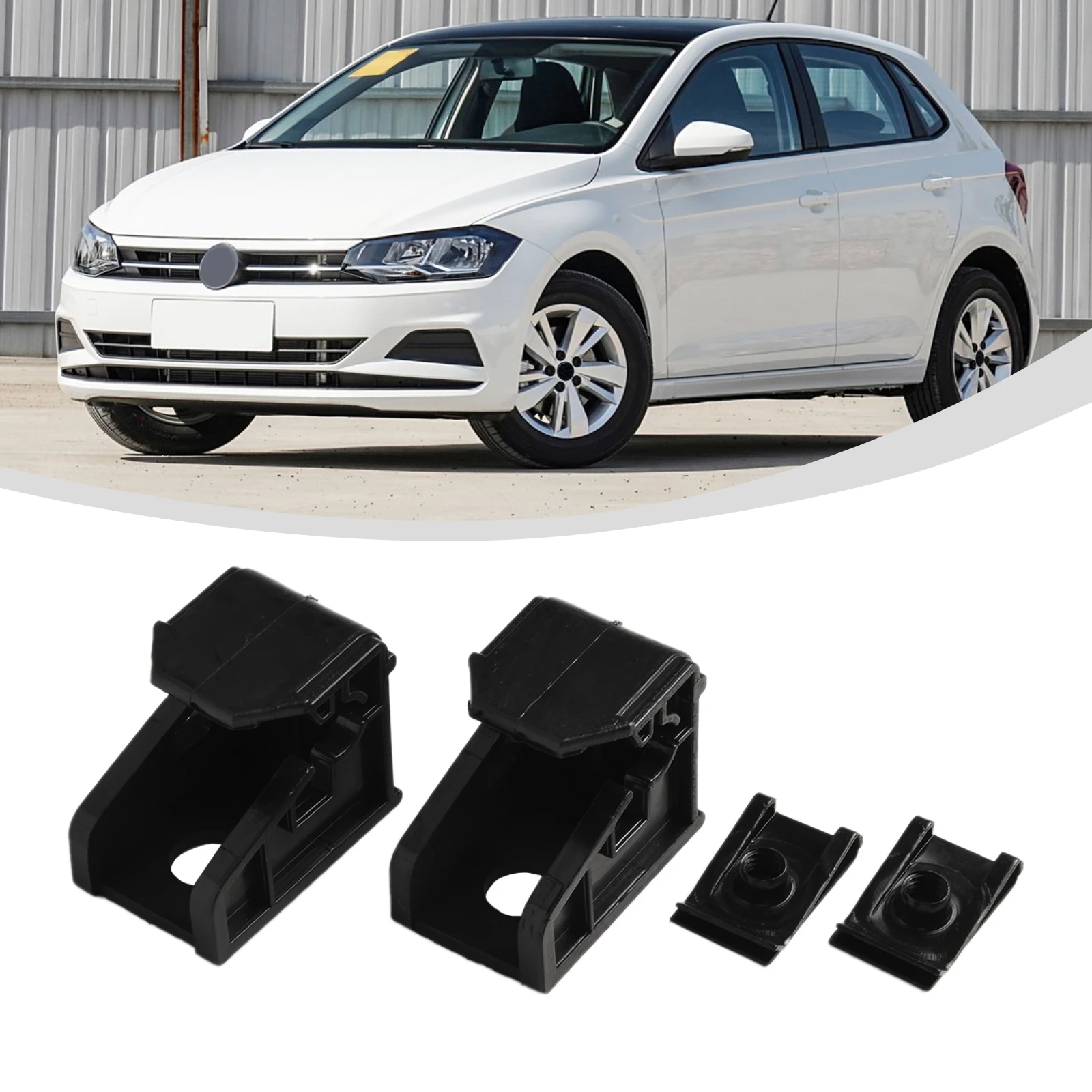 2Pcs Black Plastic Headlight Mounting Clip Bracket Headlight Repair Kit Left Right 6R0941511 For Polo 6R Car Accessories