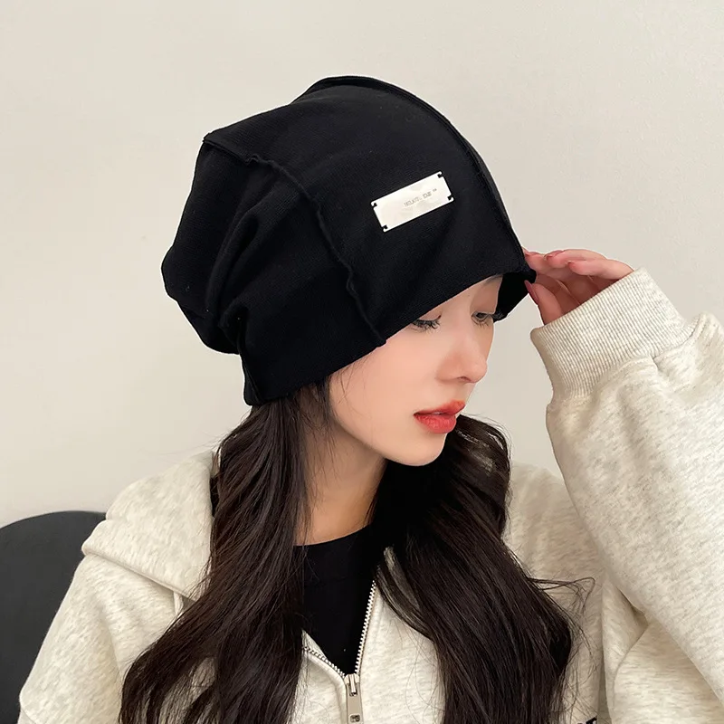 Winter Women's Warm Cap Casual Hundred Knitted Cap Men's Hat Solid Colour Hip Hop Unisex Women's Stacked Cap