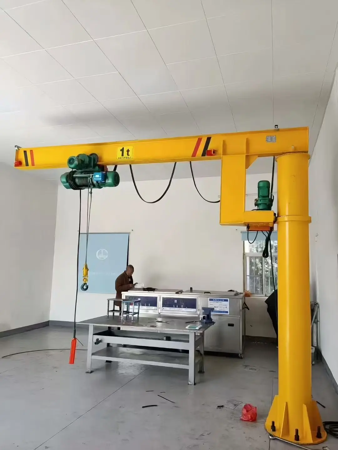 Gear Powered 360° Rotation Bearing Supported Jib Crane Electric & Manual Slewing Industrial Lifting Equipment