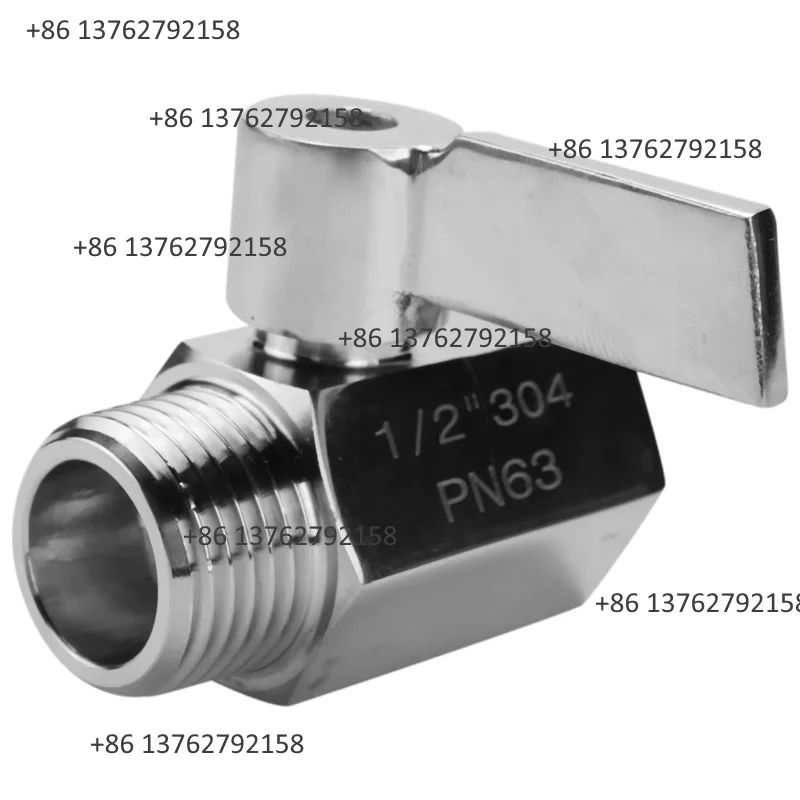 304 Stainless Steel Mini Ball Valve LYZ 1/2 Inch Female x Male NPT Thread Water Flow Regulator Control Valve Pipeline Replacemen