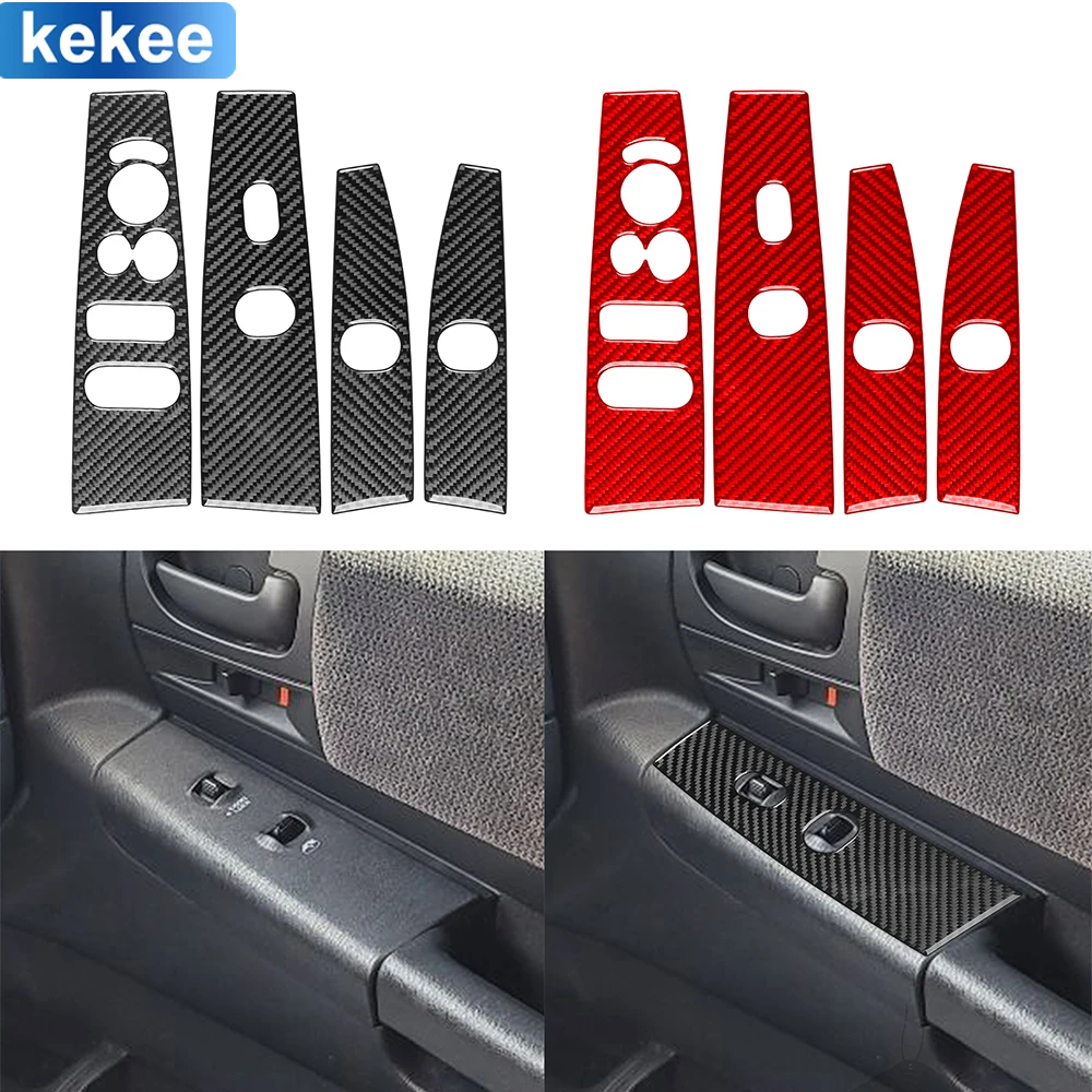 

For Dodge Dakota 2001 2002 2003 2004 Window Lift Control Panel Trim Real Carbon Fiber Sticker Car Interior Moulding Accessories