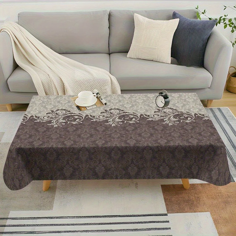 Tablecloth 1pc 1pcs Elegant Dark Pattern Tablecloth | Material, Suitable for Home, Kitchen, Dining Room, Parties, Holidays, Indo