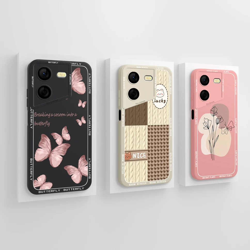 For Tecno Pova 5 Pro 4G 5G Cases Lovely Pretty Butterfly Liquid Silicone Protection Phone Cover For TecnoPova5 5Pro 4G 5G Fundas