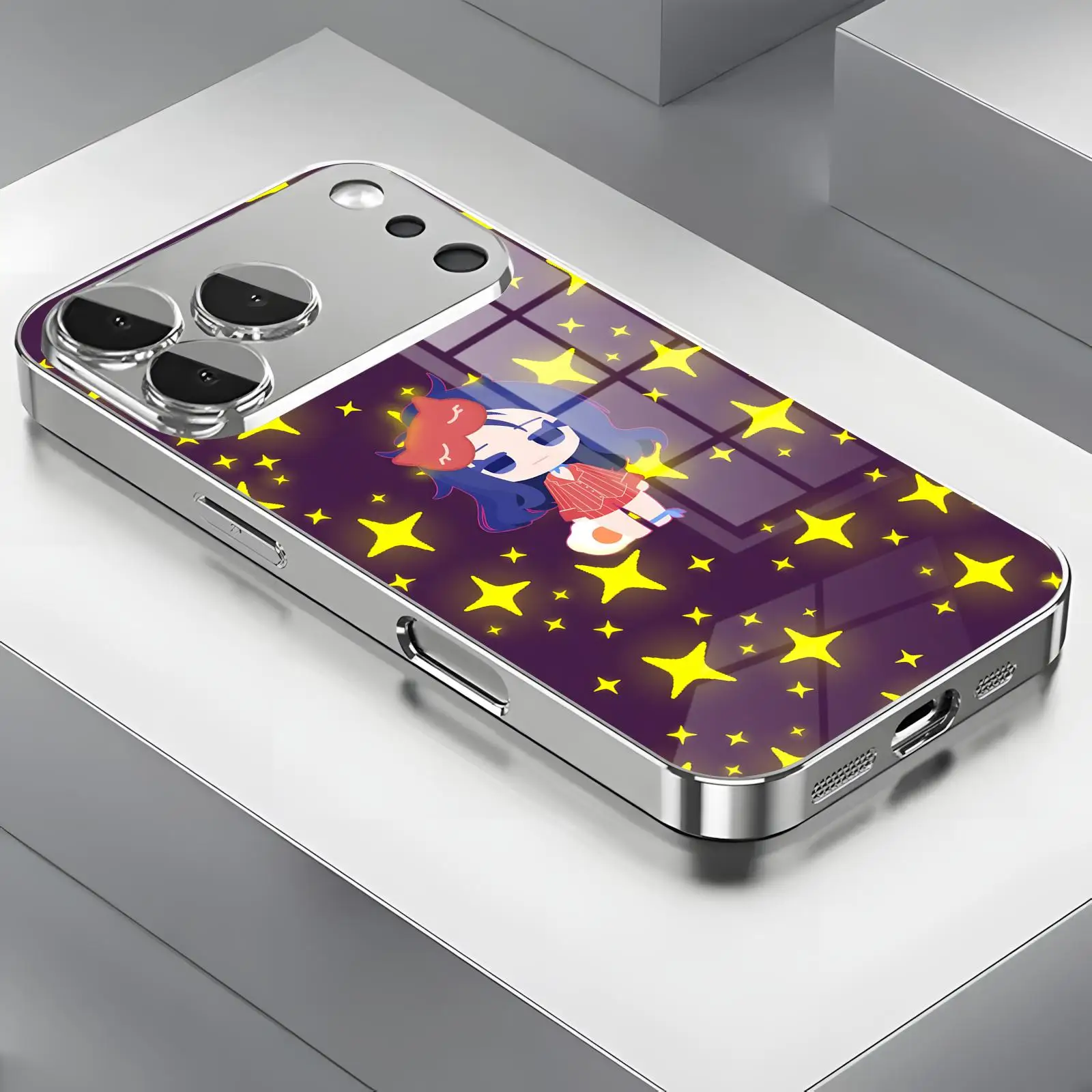 HOT game Miside  Phone Case For iPhone17 16 16e 15 14 13 12Plus Mini Pro Max Electroplated glass Phone Case