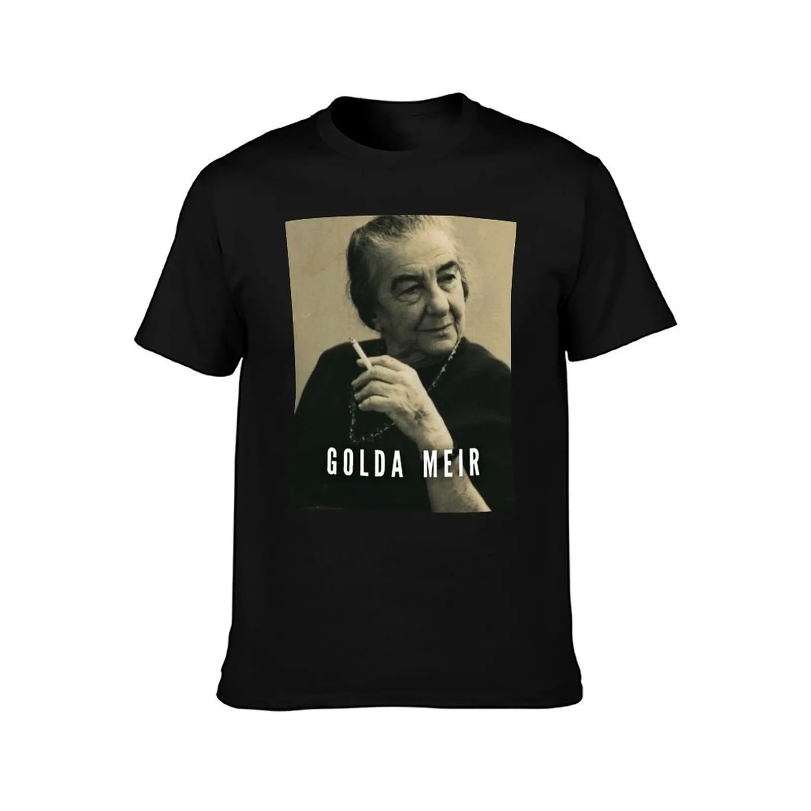 تي شيرت Golda Meir تي شيرت برسوم جرافيك ملابس جمالية تي شيرت أسود للرجال #2