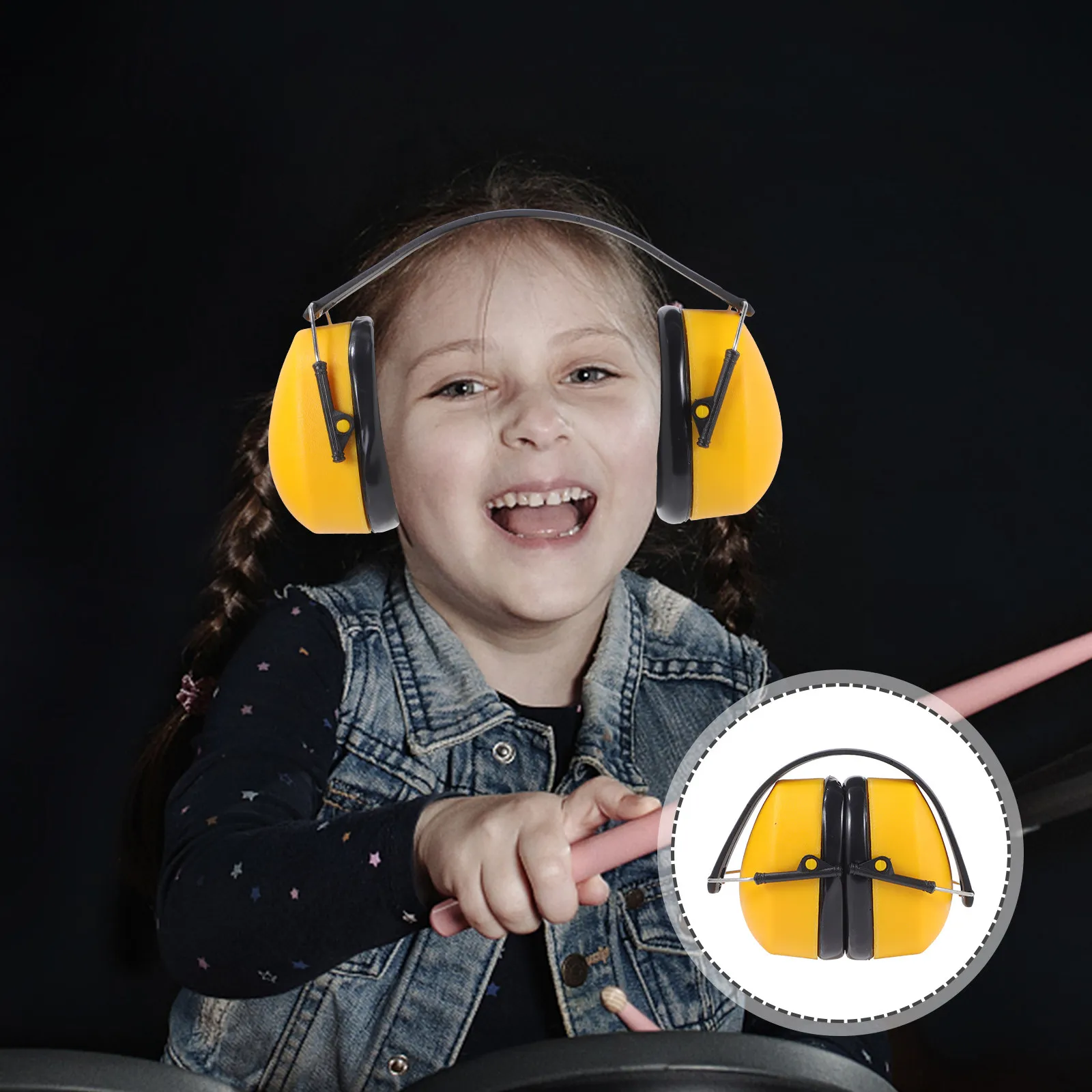 

Foldable Sound Insulation Headsets Noise Cancellation Protective Ear Covers for Kids Drummer Headphone Instrument Recording Over