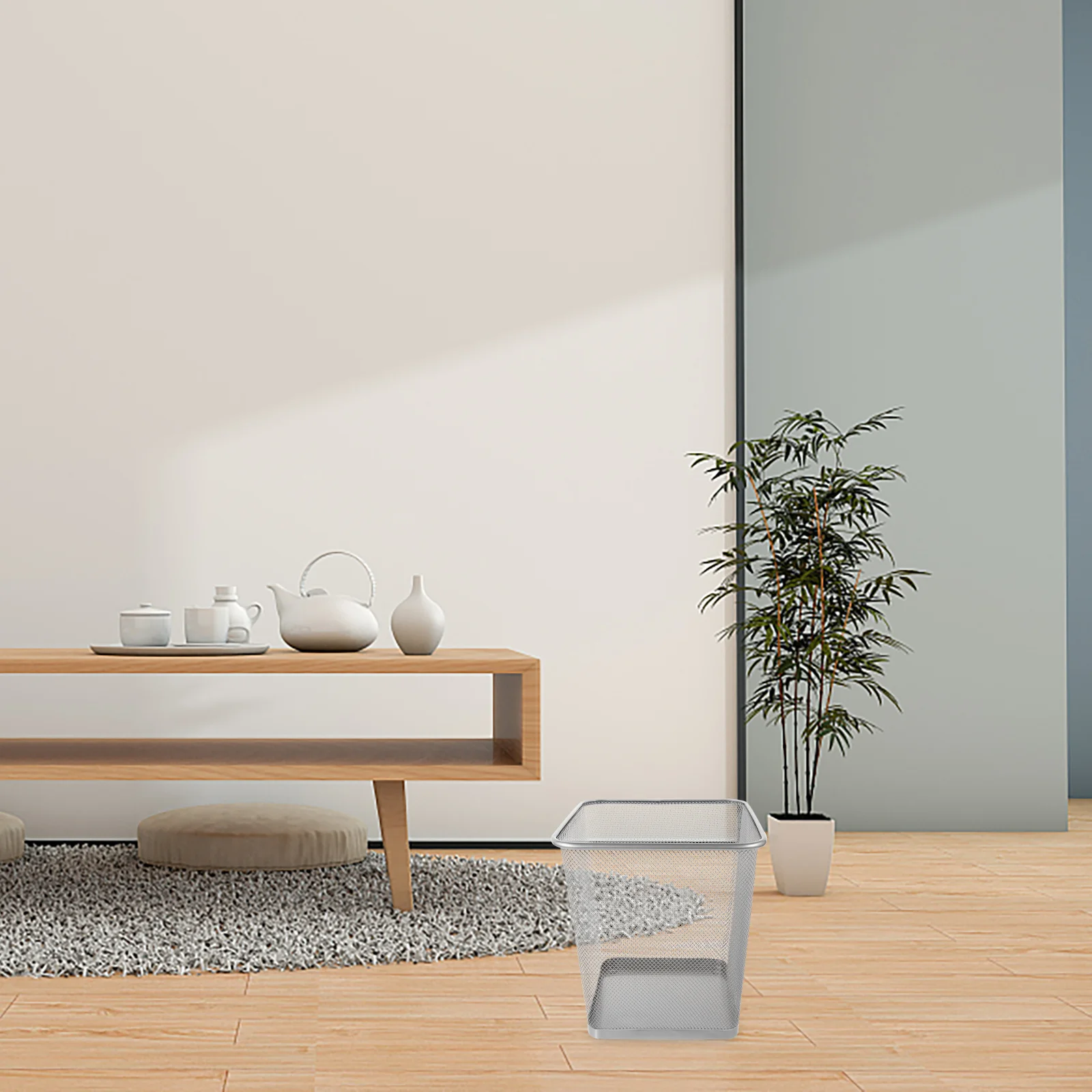 

Waste Basket Heavy Duty Mesh Trash Can For Office Bedroom Bathroom Kitchen Metal Garbage Bin Container Recycling