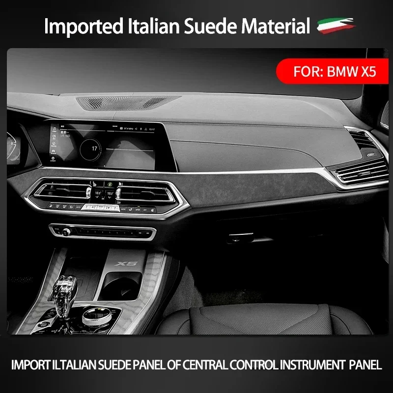 Alcan tara Suede Car Center Console Dashboard Instrument Panel Decoration Strip Stickers For BMW X5 2019 2020 2021 2022 2023