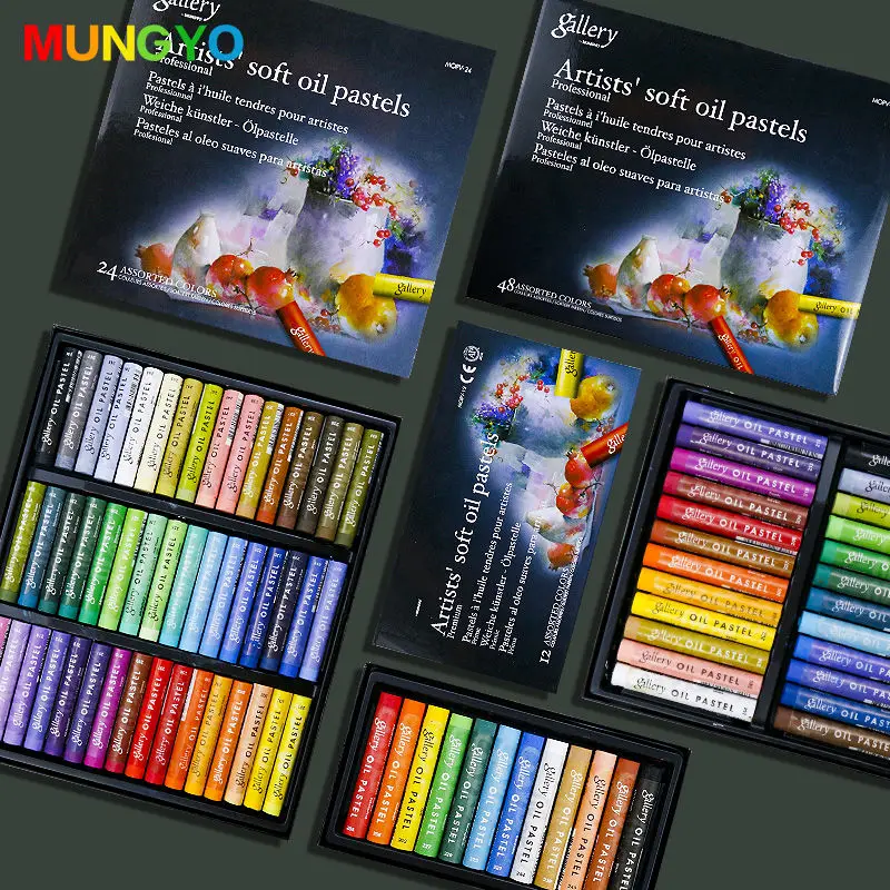 mungyo professional pastel oleo macio crayons cor pesada desenho papelaria artigos de arte cera seca alta qualidade 12 cores 24 cores 48 cores 01