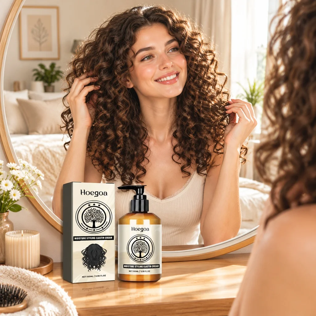 Curly Elastin Mousse Nature Volume Styling Prevent Dryness Repair Frizz Damaged Moisturizing Fluffy Curly Wavy Hair Elastin Care