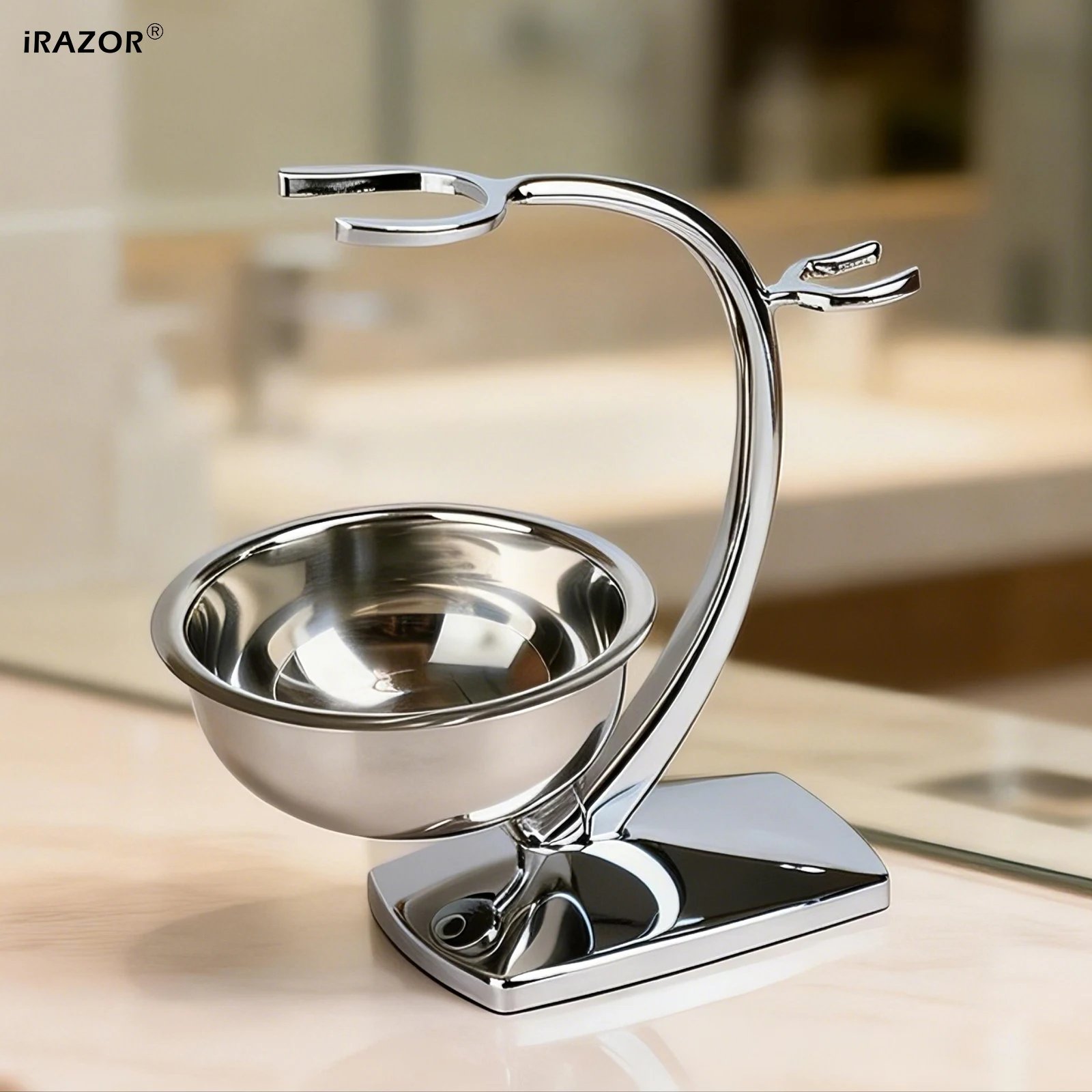 iRAZOR Men's Shaving Brush and Razor Holder with Soap Dish Bowl Male Shaver Stand Tool Set