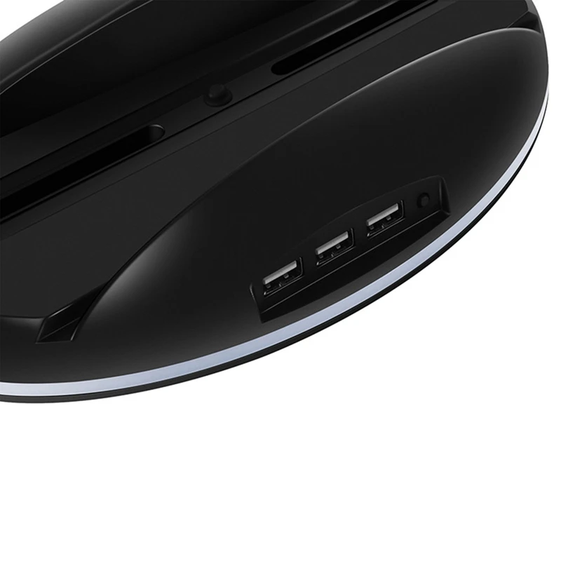 Merek baru dasar vertikal untuk konsol PS5 7 warna bagian aksesori Game dengan 3 port USB dudukan konsol RGB (putih)