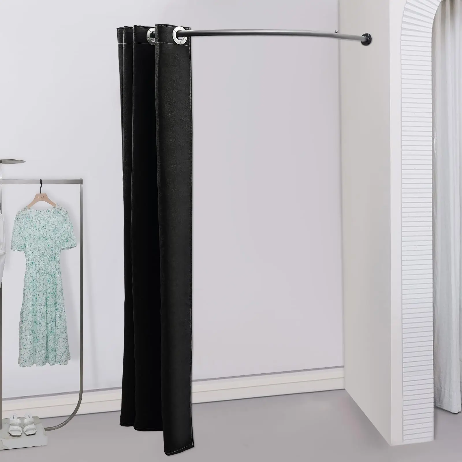 U-образный магазин одежды, примерочная, настенная раздевалка, портативная гардеробная, современные шторы для конфиденциальности для конфиденциальности