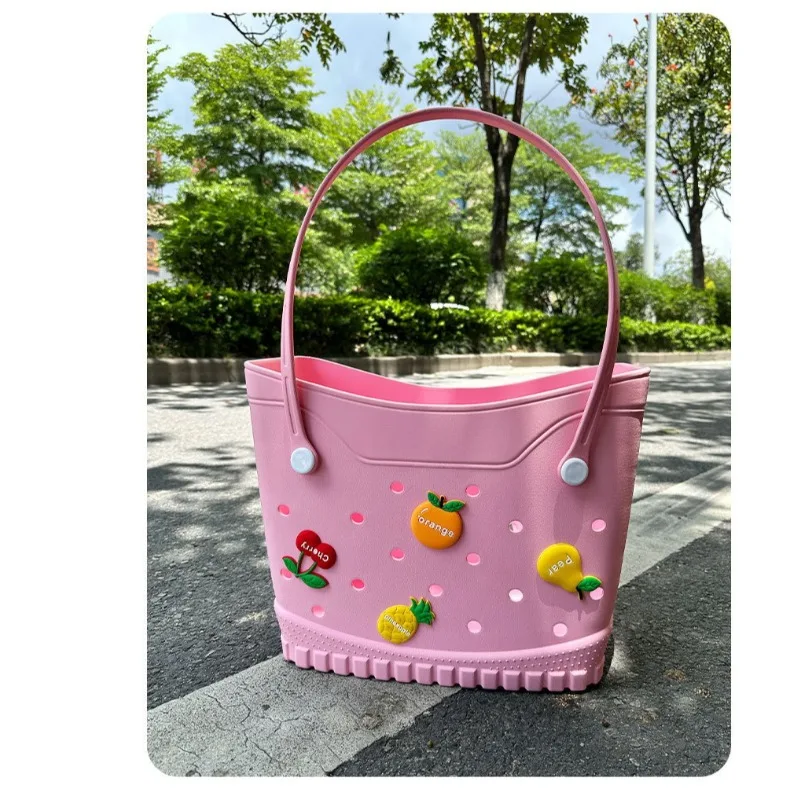 

Пляжная сумка из ЭВА, корейская легкая сумка с отверстиями большой вместимости, аксессуары для самостоятельного изготовления, сумка-тоут в стиле летних каникул