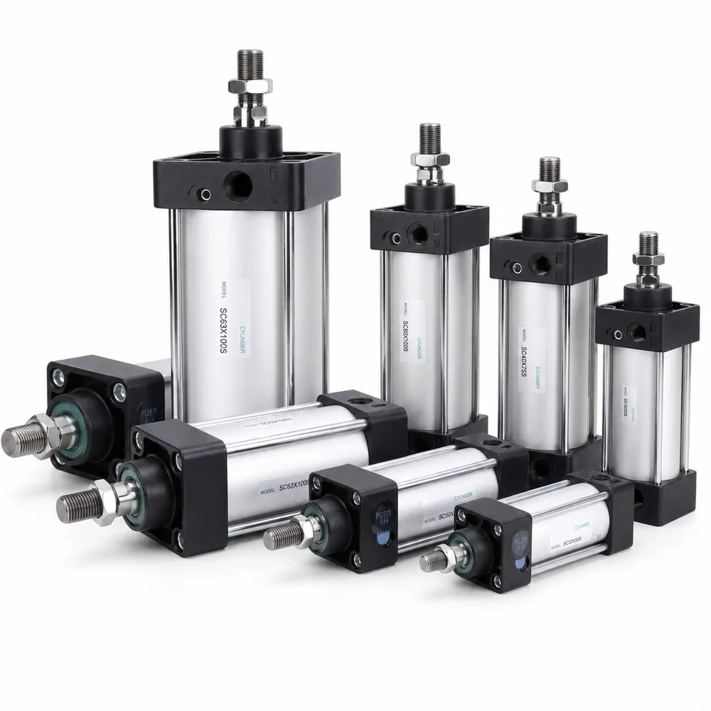 SC80X100 Pneumatic Cylinder Double Acting Tie Rod Air Cylinder 80mm Bore 100mm Stroke for Industrial Automation