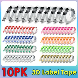 10PK Labels For Dymo 3D Embossing Label Tapes Replace for Dymo 12965 1540 1610 1880 Motex E-101 Label Maker 3D PVC DIY Tapes