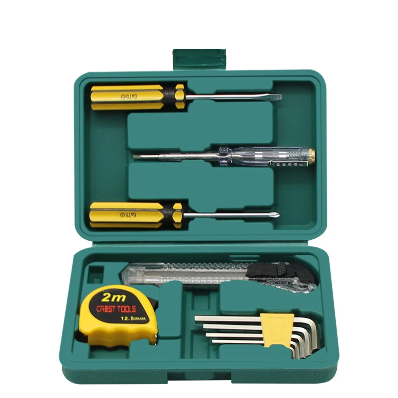 11PCS Household Repair Hand Tool Set With Case Home Combination Tools Box Screwdriver Allen Key Knife