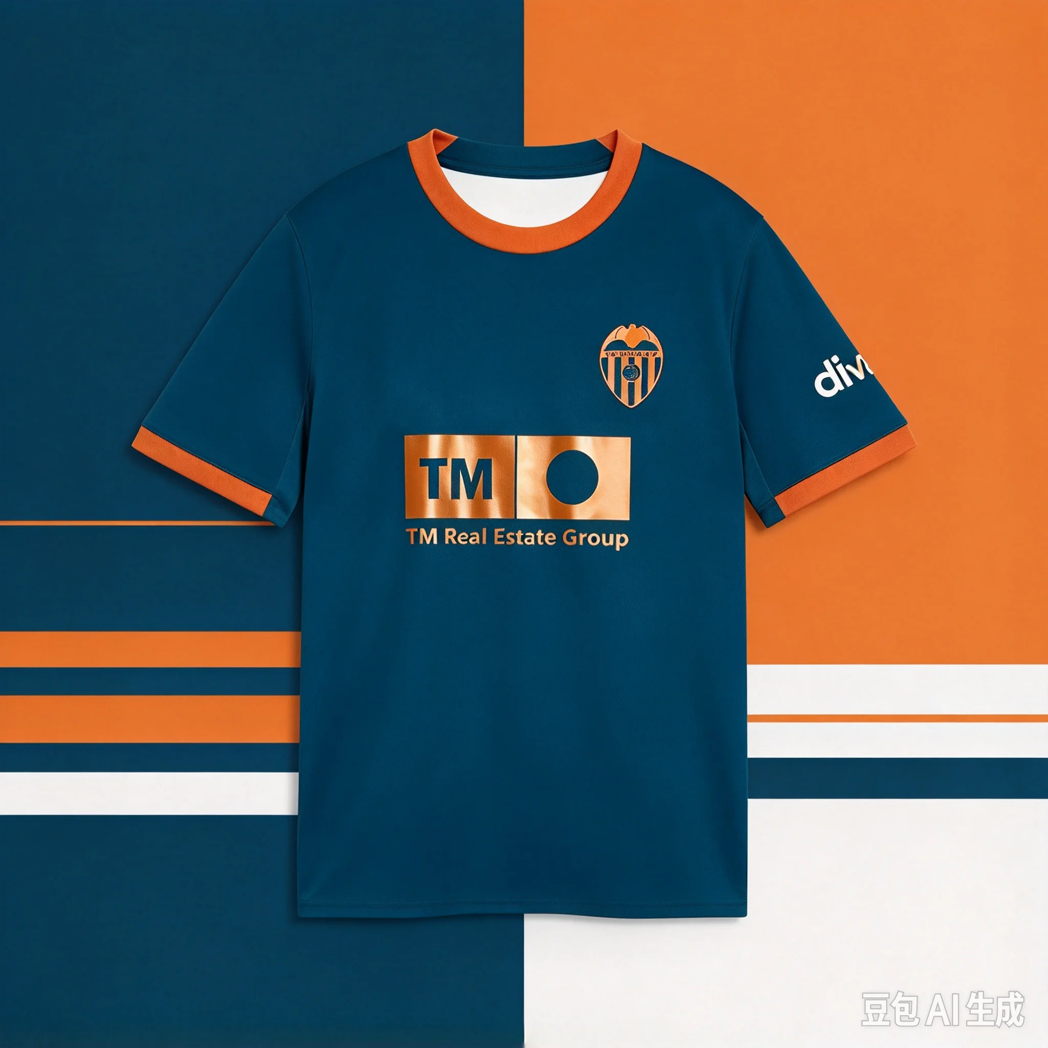 26-27 New Valencia 3D Printed Football Jersey Men Breathable Quick Drying Short Sleeved T-shirt Family Matching Clothing