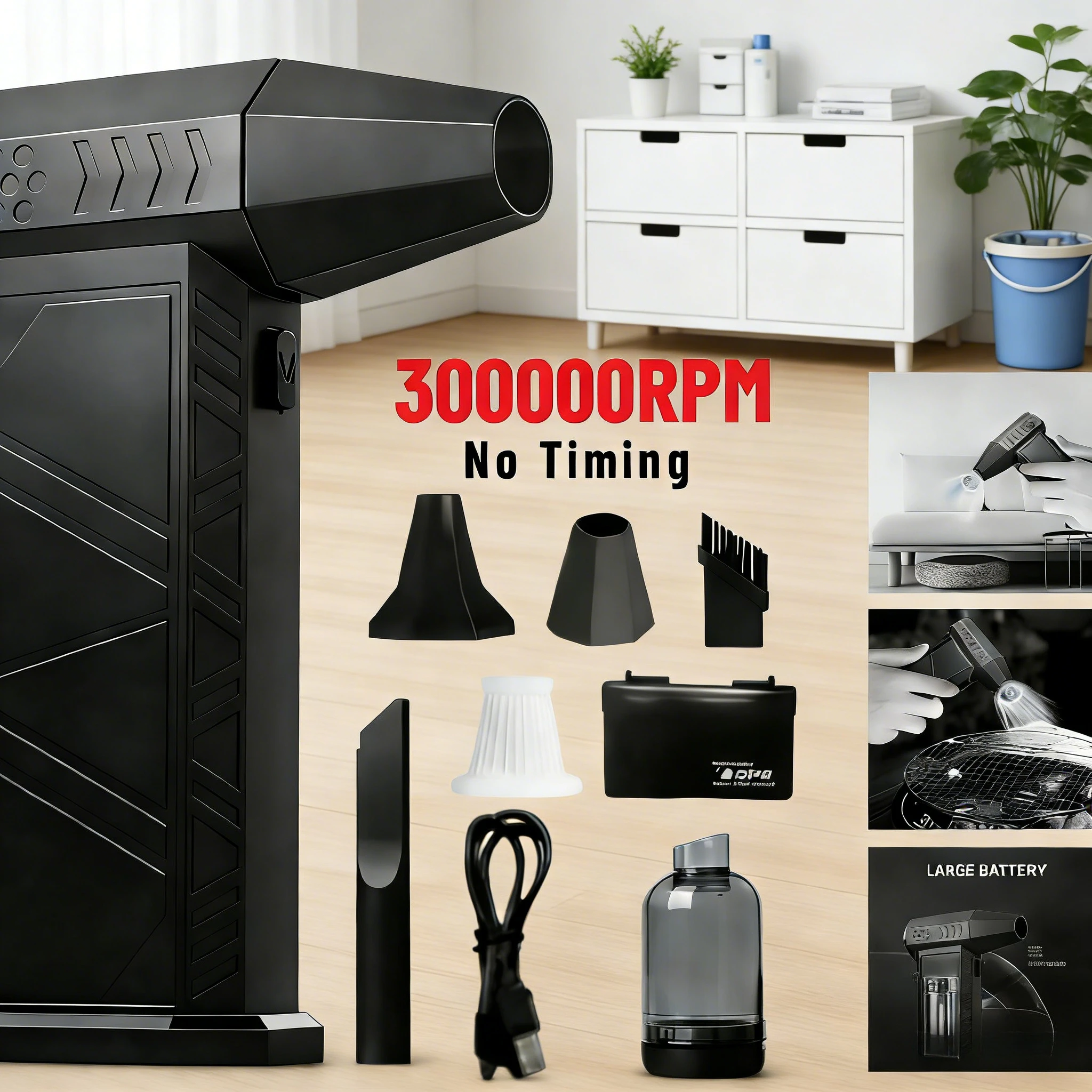 

Воздуходувка X9 Turbo Jet 300000 об/мин | Бесщеточный пылесос для очистки клавиатуры ПК, дома и автомобиля