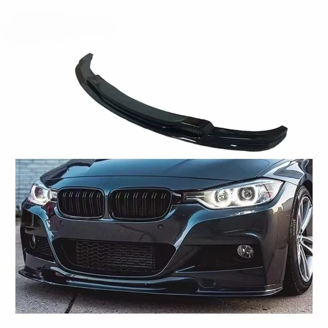 

For 3 Series F30 VTEN Style Front Lip Gloss Black Carbon Look Front Bumper Spoiler Front Lip