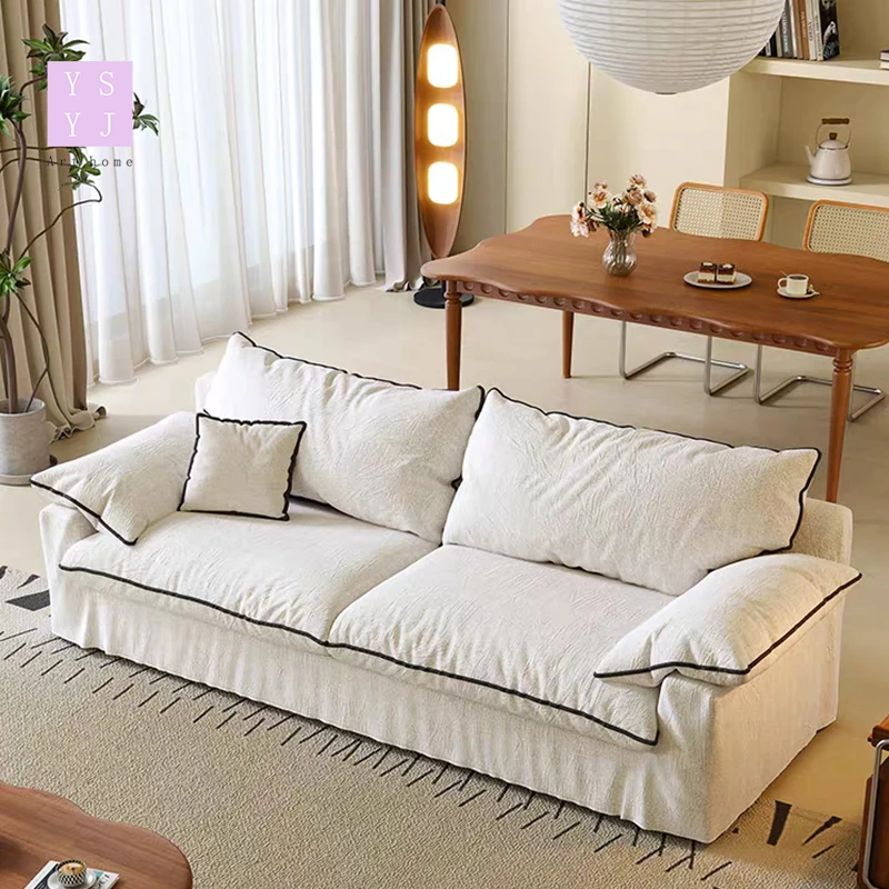 

Hotel Room Special Sofa Custom Factory Size Custom Internet Celebrity Bed and Breakfast Room with Cream Style Fabric Sofa
