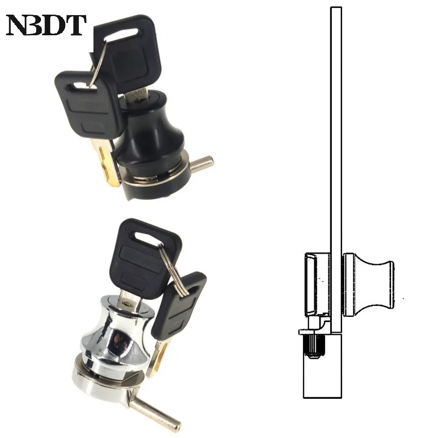 

2Pcs Zinc Showcase Sliding Glass Door Latch Lock With Knob