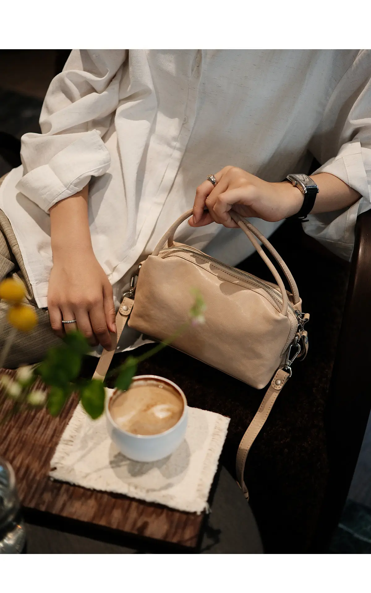 Lässige Designer-Handtasche aus weichem, echtem Leder, handgefertigt, kleine Damenhandtasche, Outdoor-Party, luxuriöse Umhängetasche aus echtem Rindsleder – Detail 9