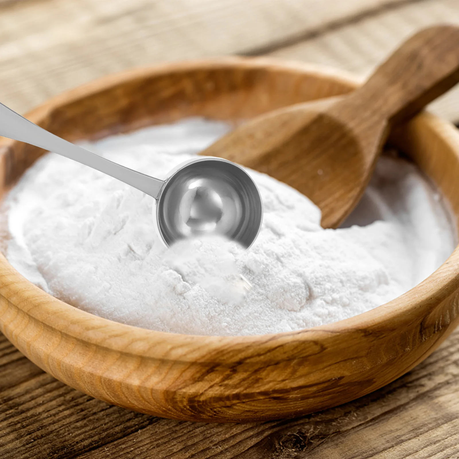 

2Pcs Stainless Steel Coffee Scoop Measuring Spoons Kitchen Long Handle Engraving for Powder Liquid Cocoa Spice