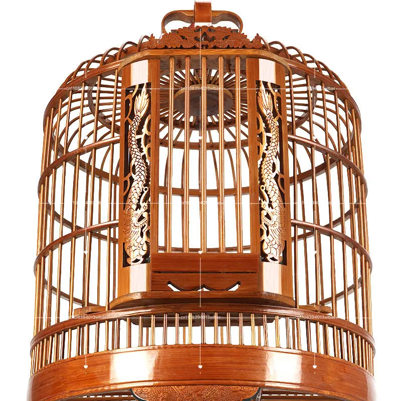Birdcage Old Bamboo Full Set of Boutique Bamboo Large Hand Hollow Carving