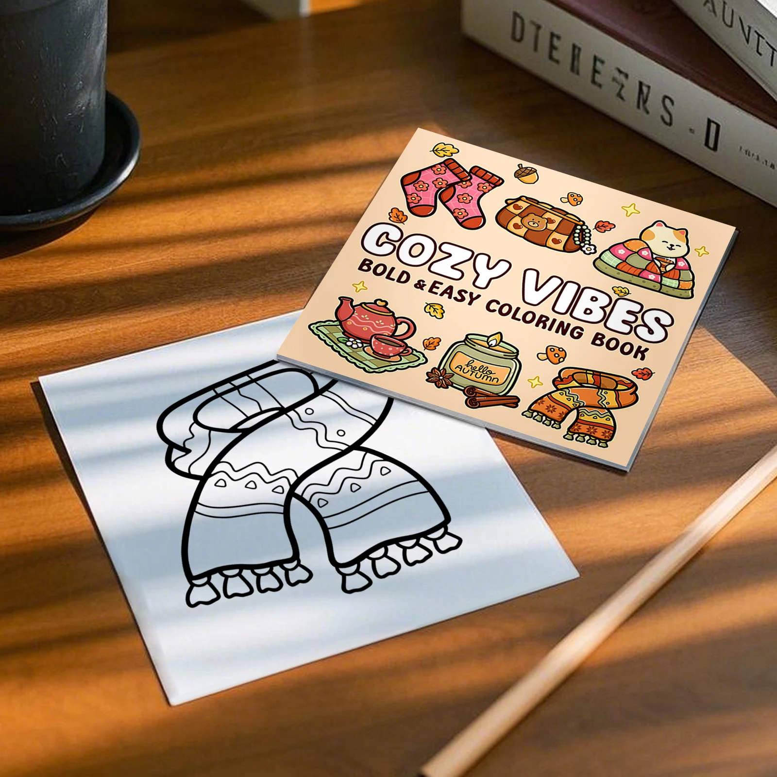 COZY VIBES Bold-easy Patterns Coloring Book for Adults Cute Drawing Book Perfect Gift for Party and Birthday