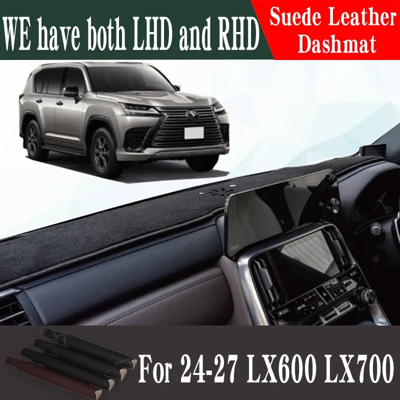 

Для Lexus LX600 LX700 2024-2027: Кожаный коврик-накладка на приборную панель, защитный чехол для приборной панели, автомобильные аксессуары