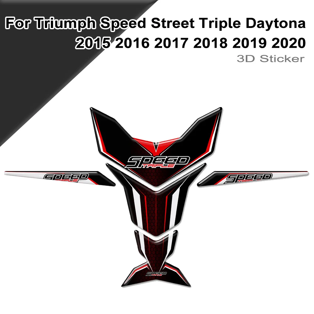 

For Triumph Speed Street Triple Daytona Motorcycle Tank Pad Protector Fish Bone Stickers 2015 2016 2017 2018 2019 2020