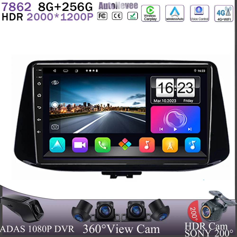 

Android 13 For Hyundai I30 2017 2018 Radio Screen Multimedia Video Player Navigation GPS CPU QLED Car BT GPS Auto 5G Wifi Stereo