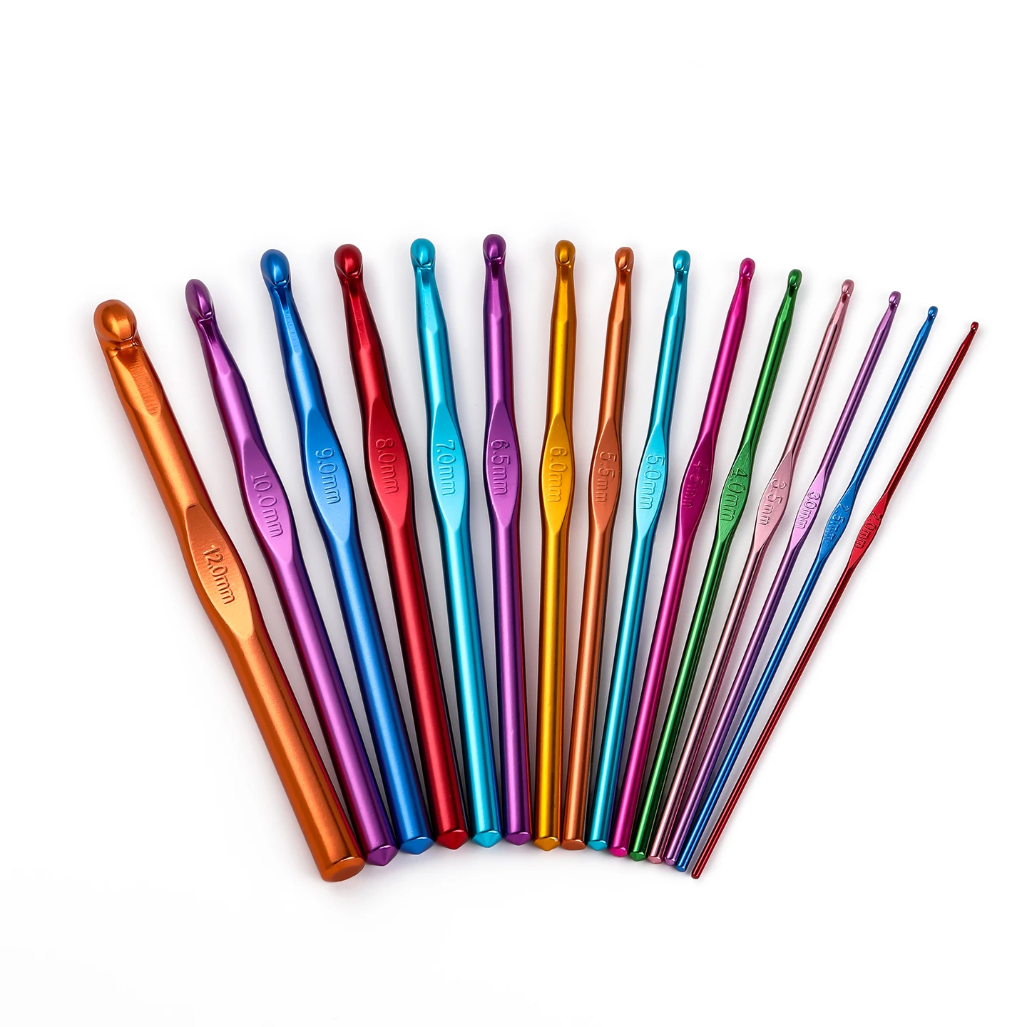 6/12/15pcs Handle Crochet Hook Random Color Aluminum Knitting Needles Single Head Knitting Yarn Crafts DIY Apparel Needles