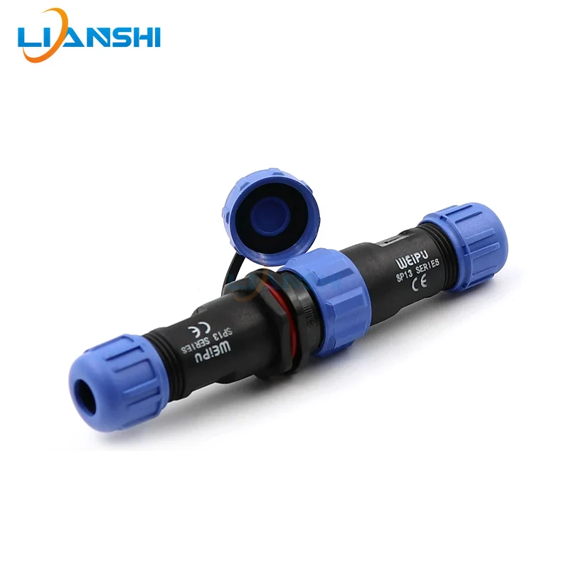 

1set Waterproof mating socket for aviation plug SP13-2-3-4-5-6-7-9 pin with male and female connectors for connection.