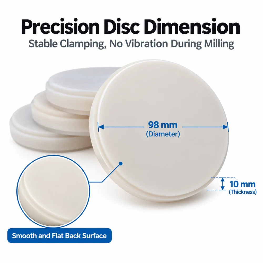 Dental Pmma Multilayer 98mm Block Material Dentistry Preshade Multi-layer Restorations Resin Disc CAD/CAM Lab Denture Materials