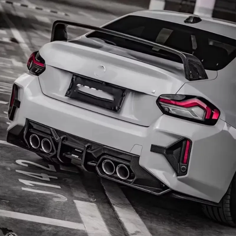 For BMW M2 G87 Dry Carbon Fiber Car Rear Bumper Diffuser Rear Splitters Spoiler Back lip Upgrade body kit