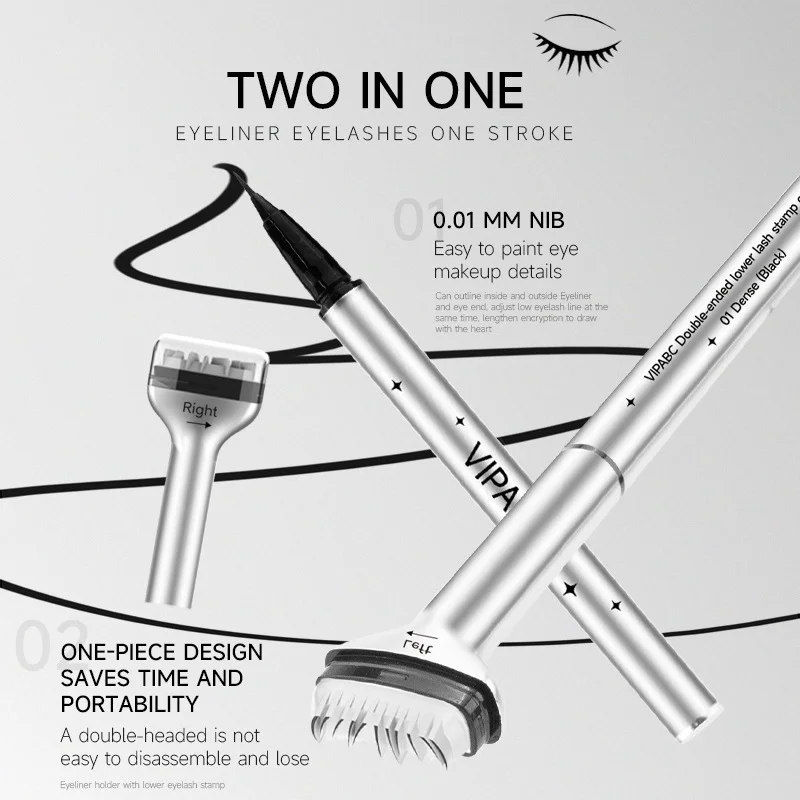 Untere Wimpern Stempel Make-up Professionnelle Undereyelash Seal Eyeliner Stift Wasserdichter und schweißbeständiger Eyeliner 2 in 1