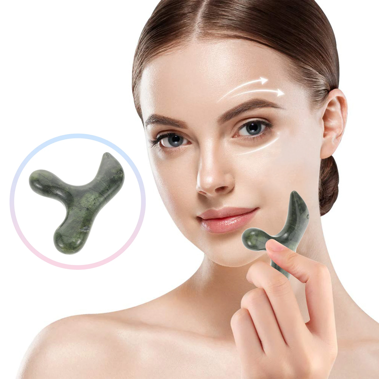 

Jade Foot Massager Stone Stick Reflexology Tools Acupressure Body Spa ProfessionalMassageTools FootCareMassager StoneAcupoint