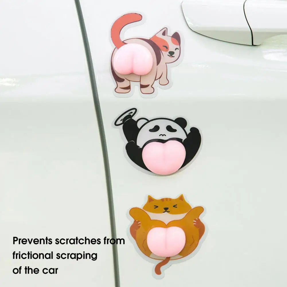 Bumper Stickers 3Pcs Exquisite Anti-collision Waterproof  3D Cartoon Anti-scratch Bumper Stickers for Home