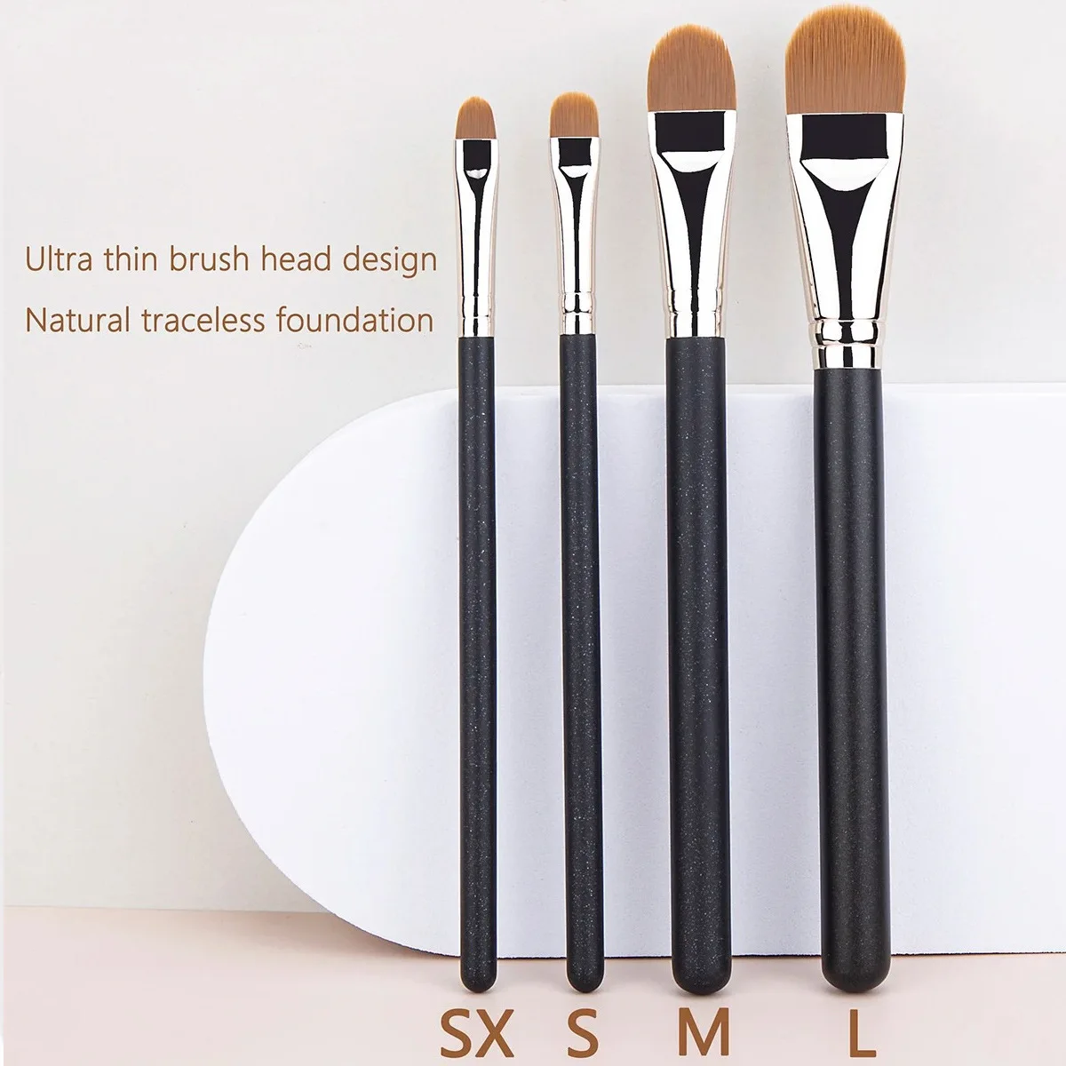 Flat Round Ultra-thin Foundation Concealer Makeup Brush Professional Contour Liquid Cream Concealer Make-up Tool 4 Types Sizes