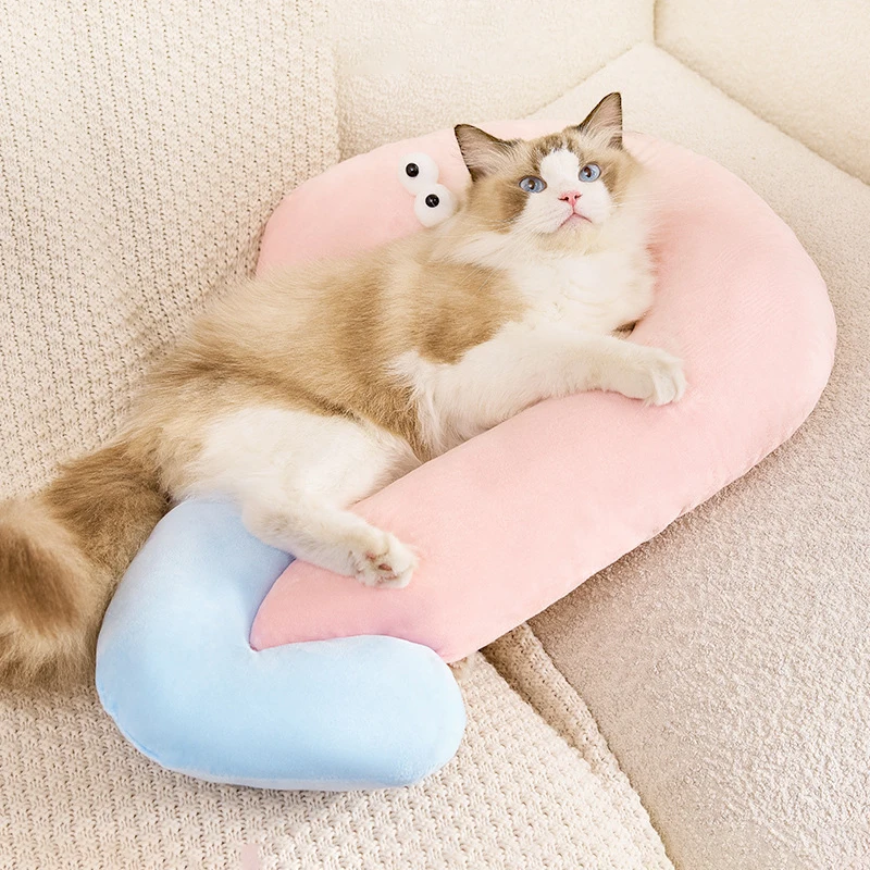 

Cute U-Shaped Pet Little Pillow Four Seasons Universal Neck Protector Comfortably Sleeping Cat Coussin Chat Pets Nest Supplies