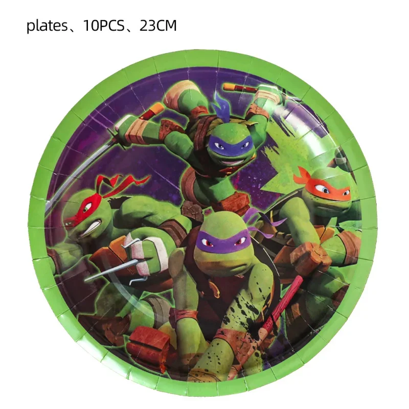 Teenage Mutant Anime Ninja Turtles Baby Shower Green Balloon Paper Plates Cups Banner Boy Birthday Decor Kids Party Supplies