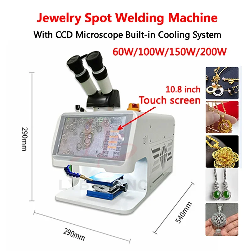 Jewelry Spot Welding Machine ND YAG Laser Touch Screen 60W 100W 150W 200W MINI Laser Soldering With CCD Control System Microscop