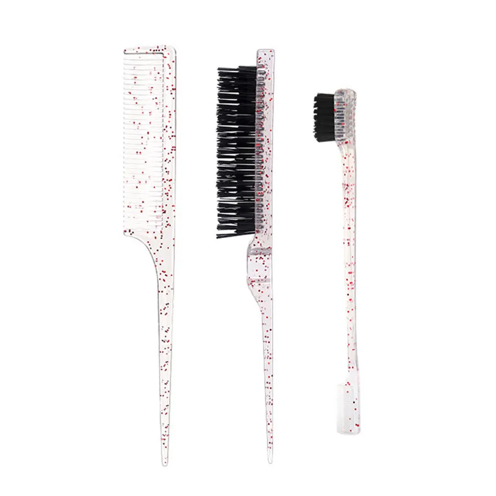Three Color Transparent Hair Comb With A Tail Professional Comb For Teasing And Styling Hair Hair Styling Tool For Salons