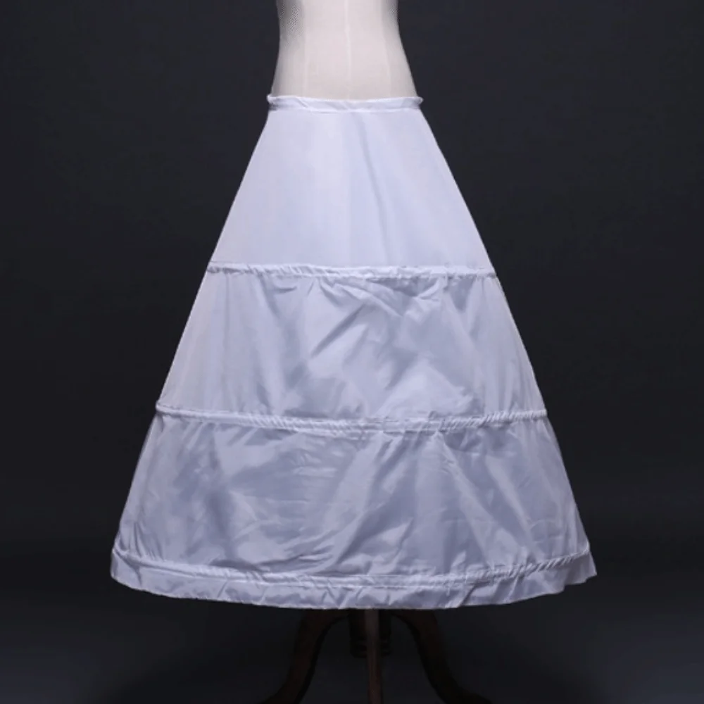 نصف زلة 3 الأطواق الزفاف كرينولين ألف خط شكل تنفس الزفاف تنورة أنيقة فستان الزفاف الأبيض بطانة فستان الزفاف #1