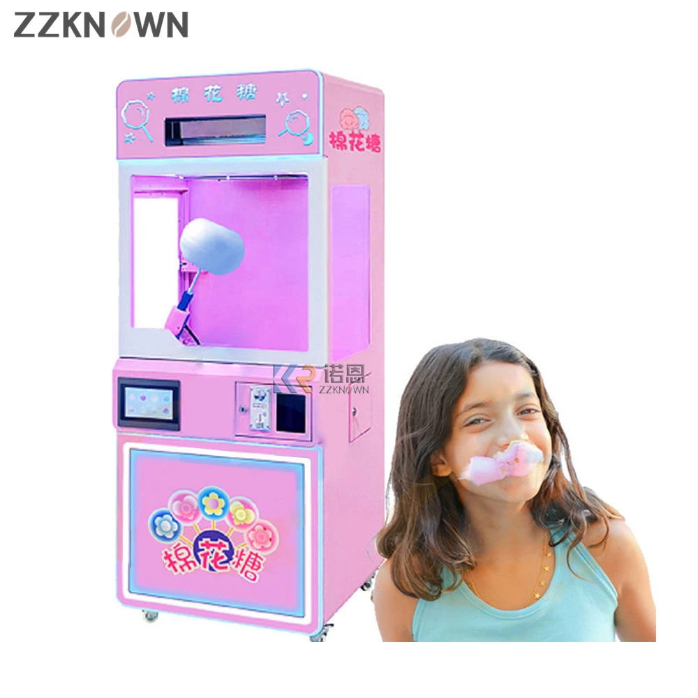 Automatic Robot Cotton Candy Vending Machine Automatic Sweets Colored Sugar Candy Floss Dispenser for kids