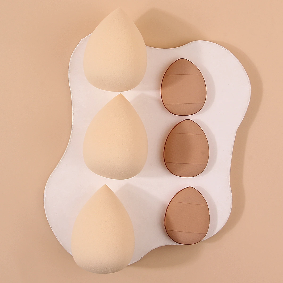 3 STKS grote superzachte spons schoonheid ei + 3 STKS non-stick duim concealer bladerdeeg professionele make-up tools voor beginners