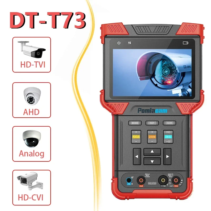 

DT-T73 CCTV Tester 4 inch CCTV Camera Tester with PoE HD-CVI HD-TVI HD-AHD Support H.264/H.265 4K CCTV Security Camera Tester